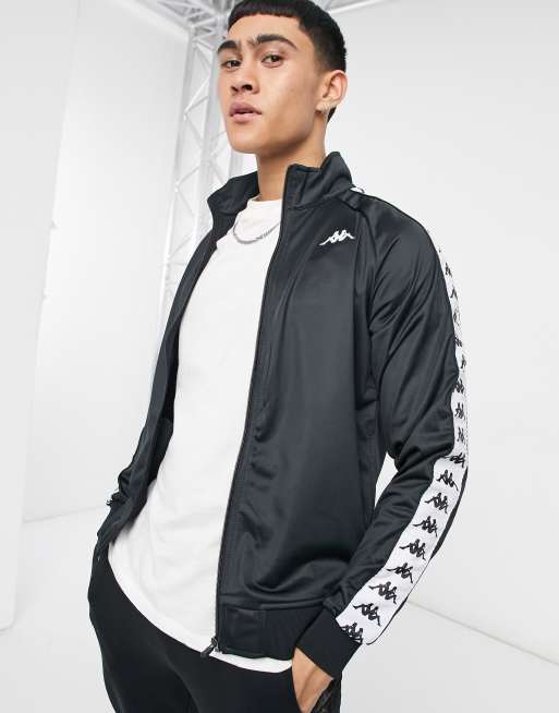 Kappa banda anniston taping track top in black ASOS