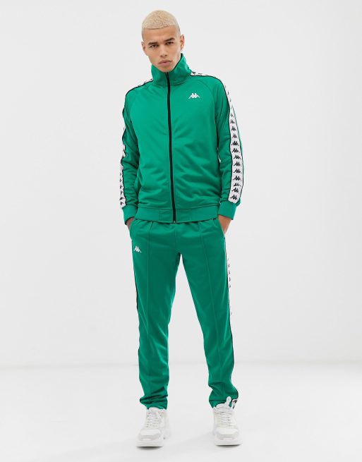 Actief Twinkelen Beweegt niet Kappa Banda Anniston track jacket with sleeve taping in green | ASOS