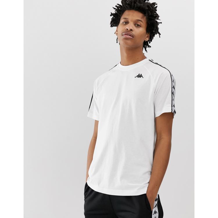 Kappa Banda Coen t shirt with logo taping in white ASOS