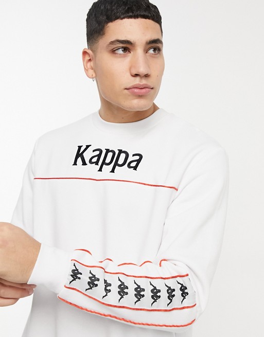 Kappa banda denai taping sweatshirt in white