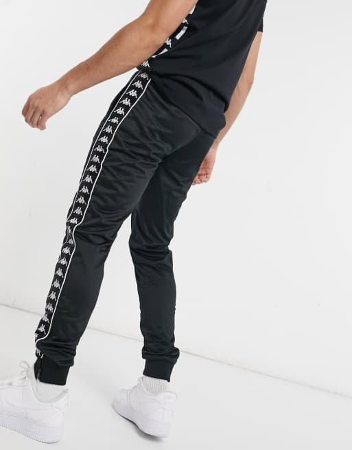 Black store kappa joggers