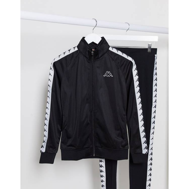 Kappa black best sale and white jacket