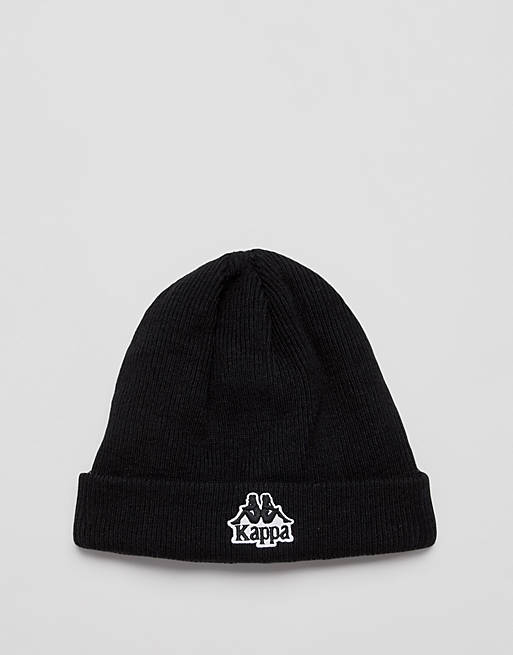 in black ASOS embroidered with Kappa | beanie logo