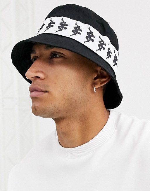 Kappa Bzahlab Authentic bucket hat with logo taping in black