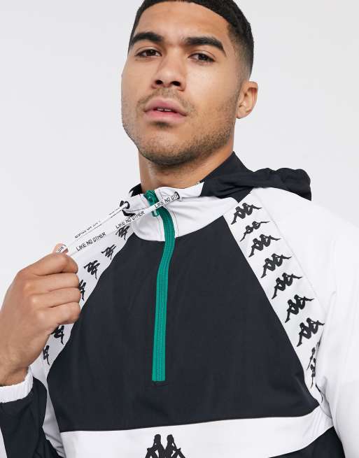 Kappa black and white on sale jacket