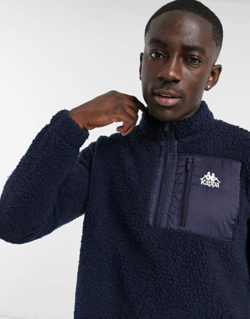 Kappa Iris half zip sherpa fleece in navy