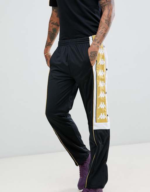 Kappa black cheap popper track pants