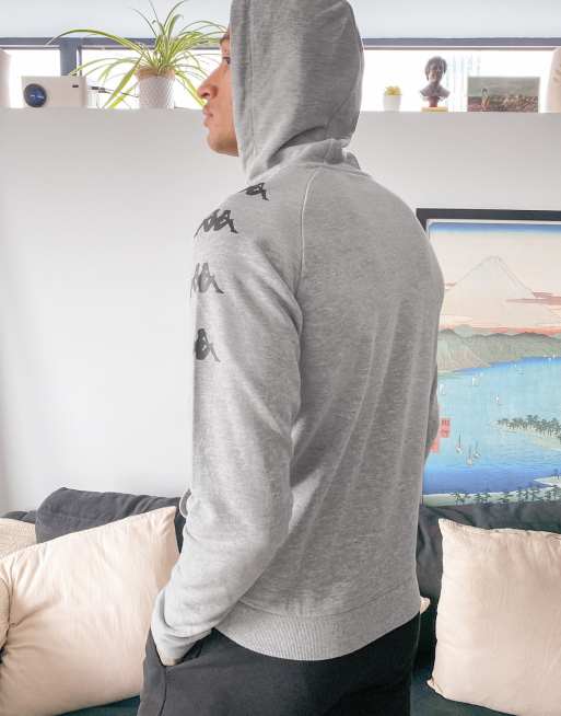 Mens grey kappa hoodie hotsell