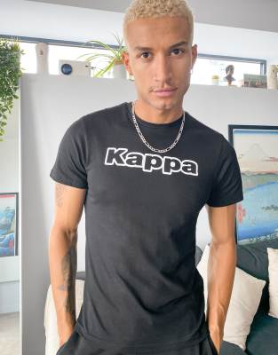 white and black kappa shirt