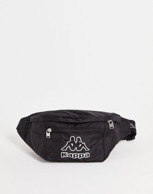 Kappa large logo bum bag in black