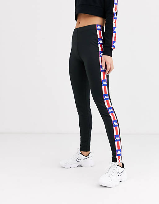 Kappa leggings with USA stripe taping two-piece