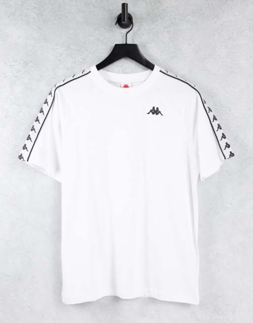 Kappa logo t-shirt with tape detail in white | ASOS