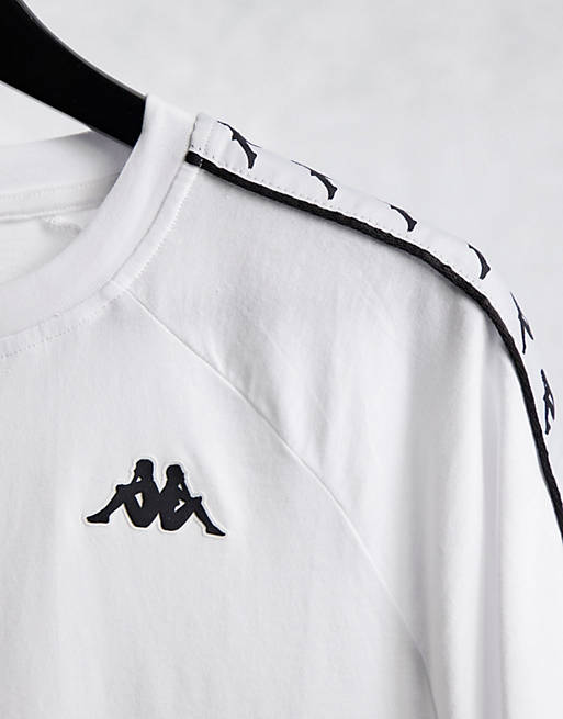 Kappa logo t-shirt with tape detail in white | ASOS