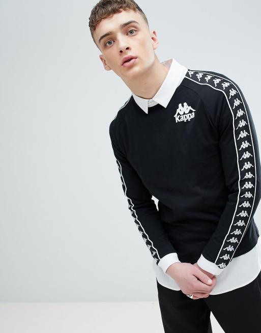 Kappa Long Sleeve T-Shirt Banda Taping In Black | ASOS