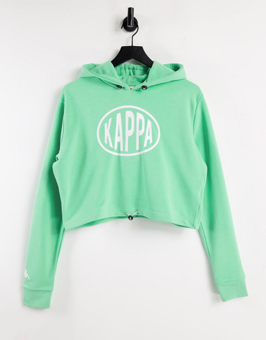 Kappa pop logo crop hoodie in green