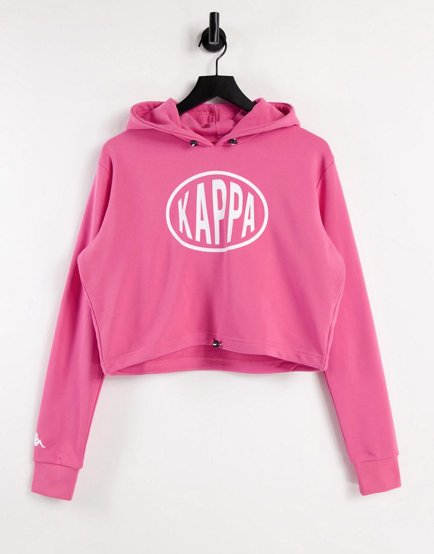 Kappa pop logo crop hoodie in pink