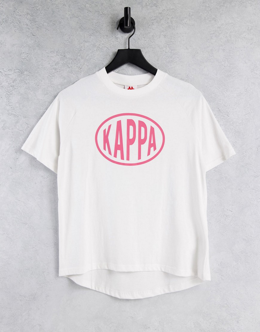 Kappa pop logo oversized T-shirt in white