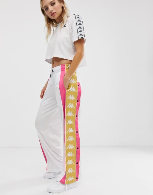 Kappa Slim Tracksuit Bottom Co-ord With Logo Taping in Red