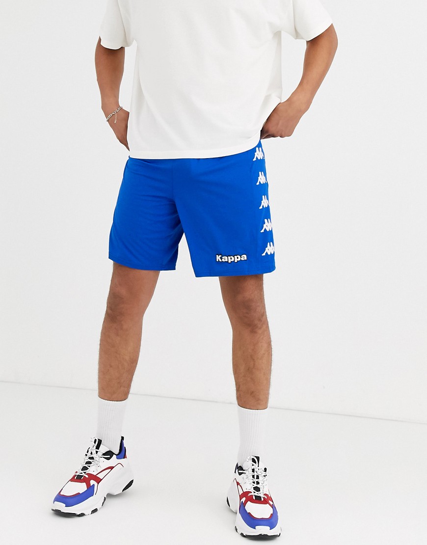 Kappa - Shorts med snøre med løbesnor og logo på siden-Blå