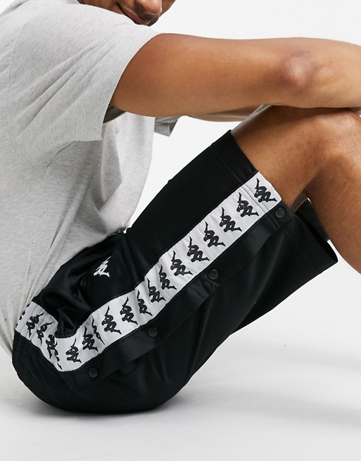 Kappa shorts with taping detail in black