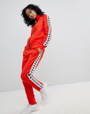 red and black kappa tracksuit