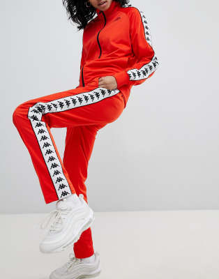 red and white kappa tracksuit