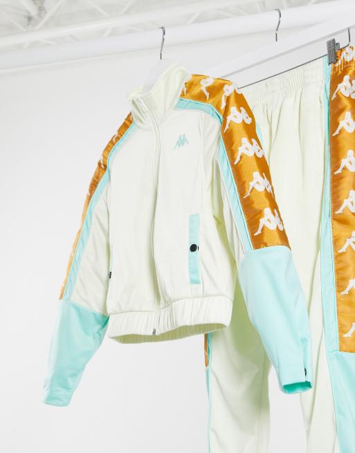 Kappa tracksuit white store and gold