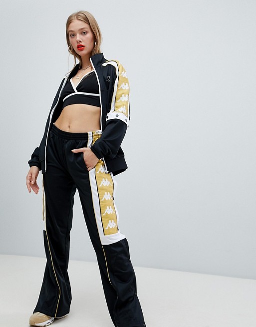 Kappa Tracksuit Jacket With Popper Sleeves And Banda Logo Taping Co-Ord ...