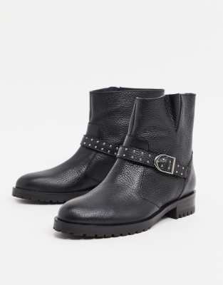 biker flat boots