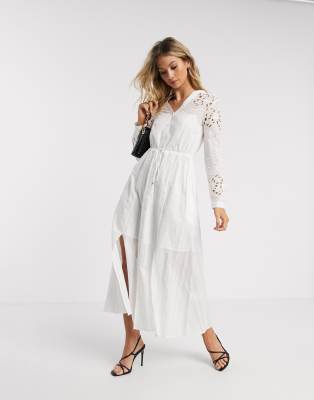 karen millen white broderie dress