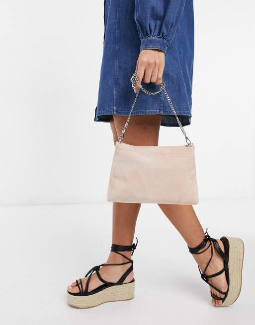 Karen Millen - Brompton - Borsa a tracolla in pelle colore neutro