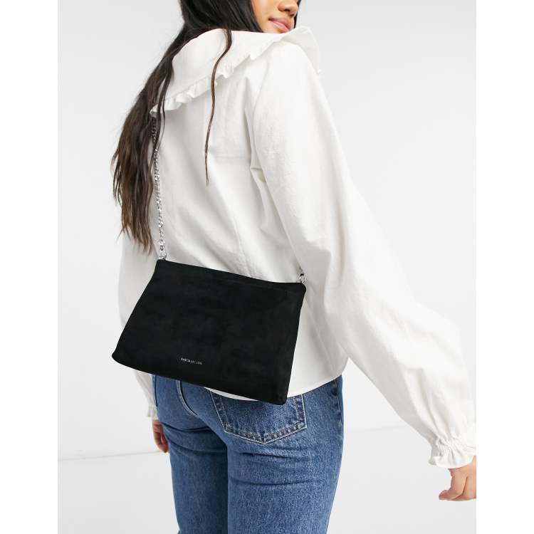 Karen Millen brompton suede crossbody bag in black ASOS