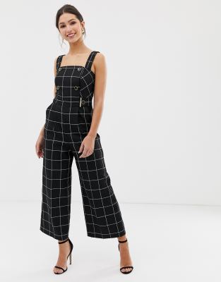 black check jumpsuit