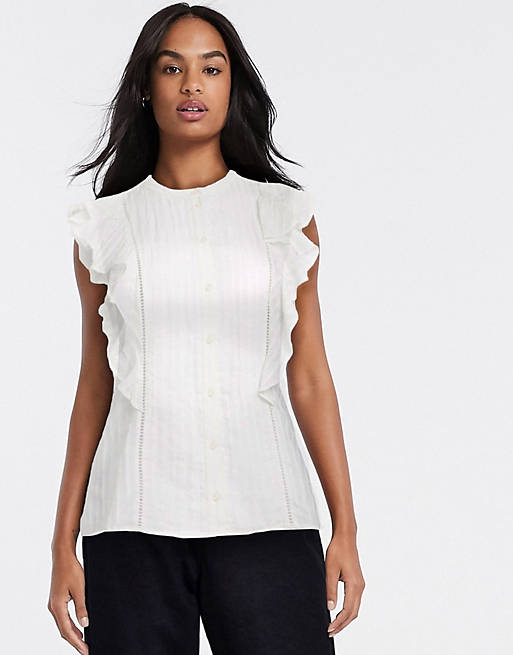 Karen Millen cotton shirt in white | ASOS