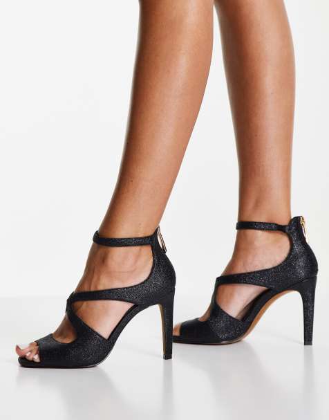 Karen Millen ella heeled sandals in black - view 1