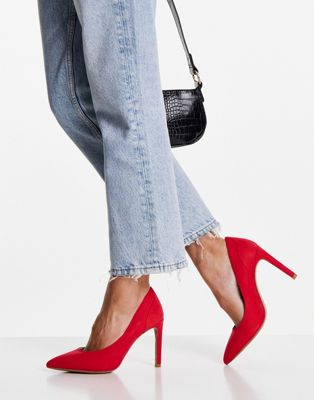 Karen Millen ella heeled shoes in red