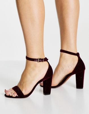 Karen Millen florence heeled sandals in burgundy
