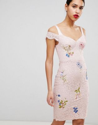 karen millen lace embroidered dress