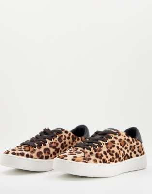 Karen Millen Lace Up Sneakers In Leopard-multi | ModeSens