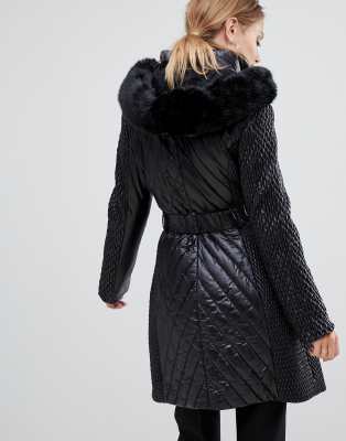 karen millen black padded coat