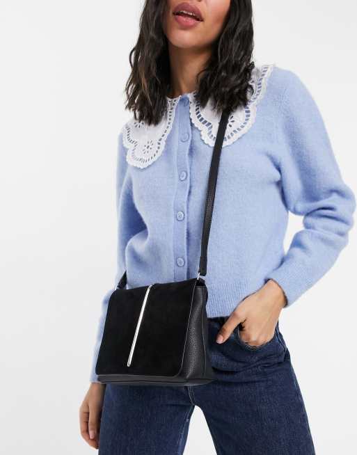 Karen Millen - Madison - Borsa a tracolla in camoscio nera