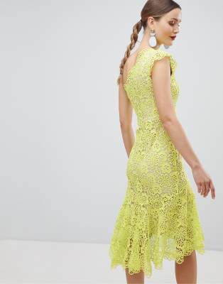 karen millen lime lace dress