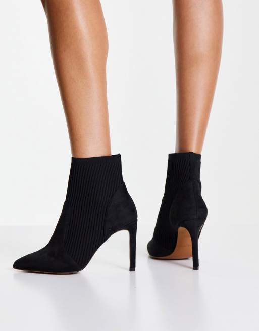 Karen Millen pointed heeled ankle boots in black