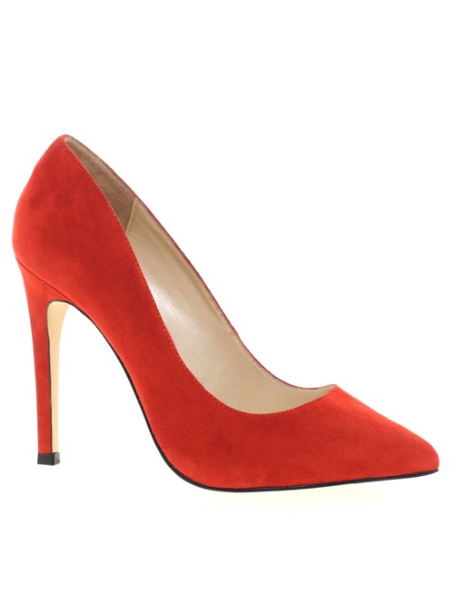Karen Millen | Karen Millen Red Suede Heeled Court Shoes