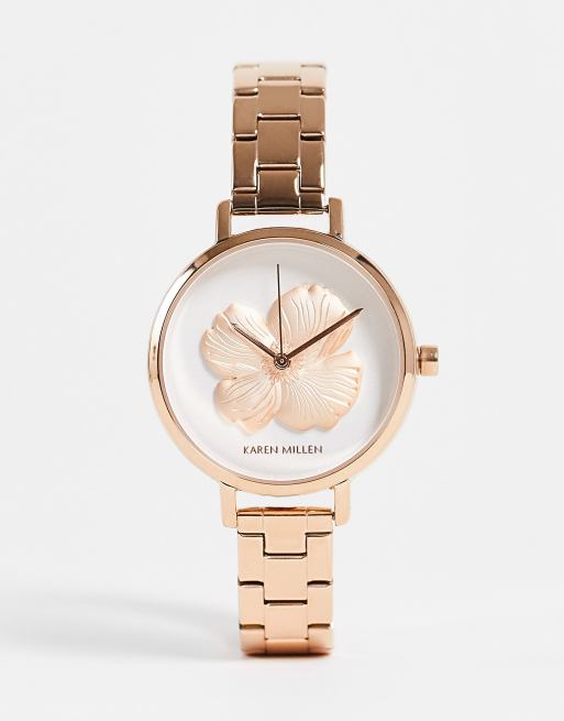 Karen Millen rose gold ladies wrist watch