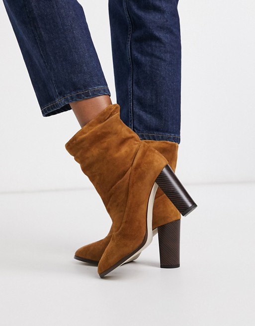 Karen Millen sappho suede block heeled boots