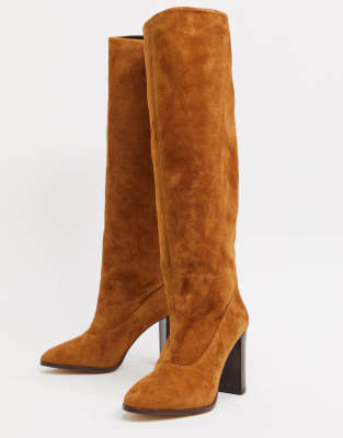 knee high suede slouch boots