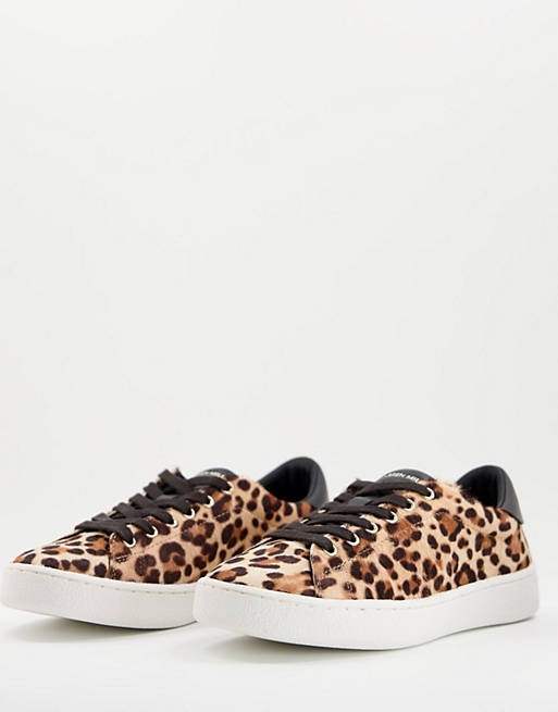 Karen Millen - Sneakers stringate leopardate