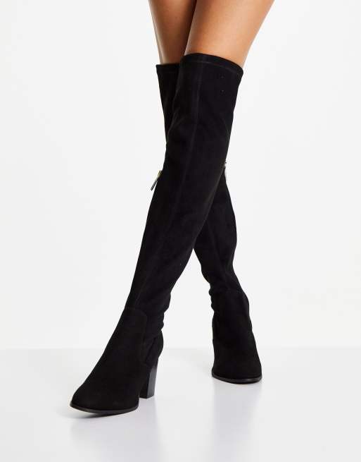 Karen Millen – Svarta knähöga boots i mocka, 3 av 4