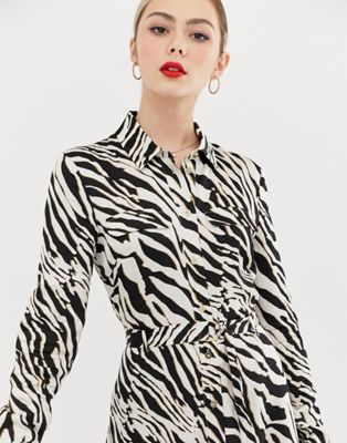 karen millen zebra print shirt dress